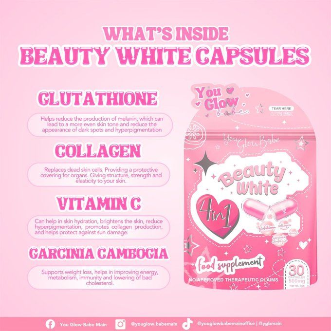 YOU GLOW BEAUTY WHITE GLUTATHIONE CAPSULES