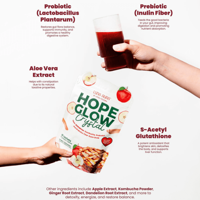 HOPE GLOW CRYSTAL CINNAMON KOMBUCHA