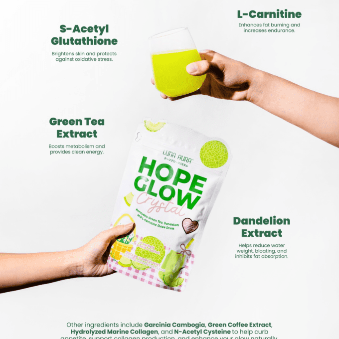 HOPE GLOW CRYSTAL HONEYDEW GREEN TEA