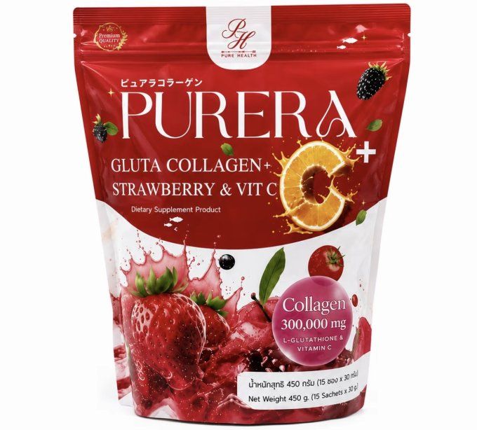 PURERA GLUTA COLLAGEN STRAWBERRY & VIT C
