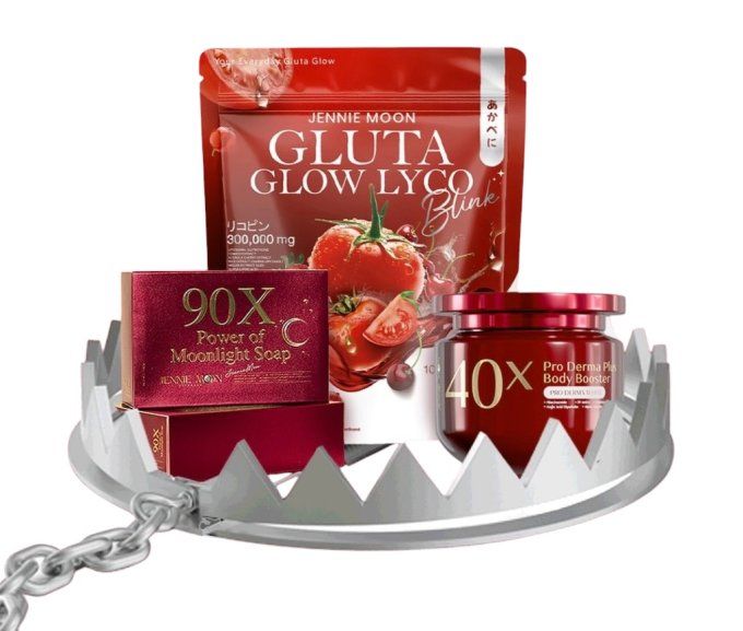 JENNIE MOON- GLUTA GLOW LYCO BLINK + 40X BOOSTER +90X SAVON